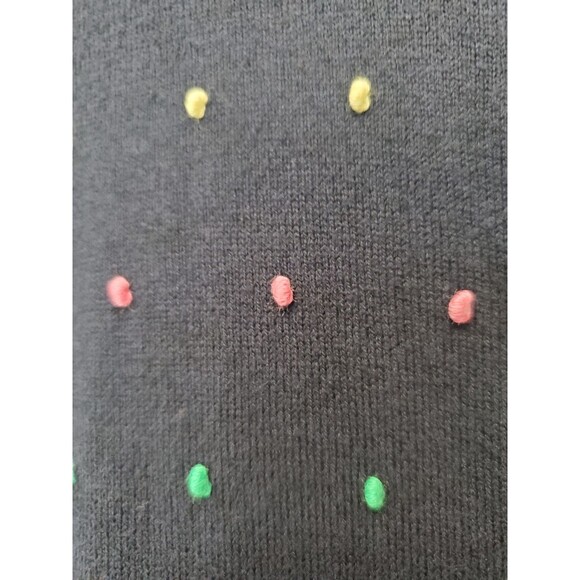 Talbots Petites Navy Cotton Embroidered Dots Button-Up Cardigan Size LP - Picture 3 of 6